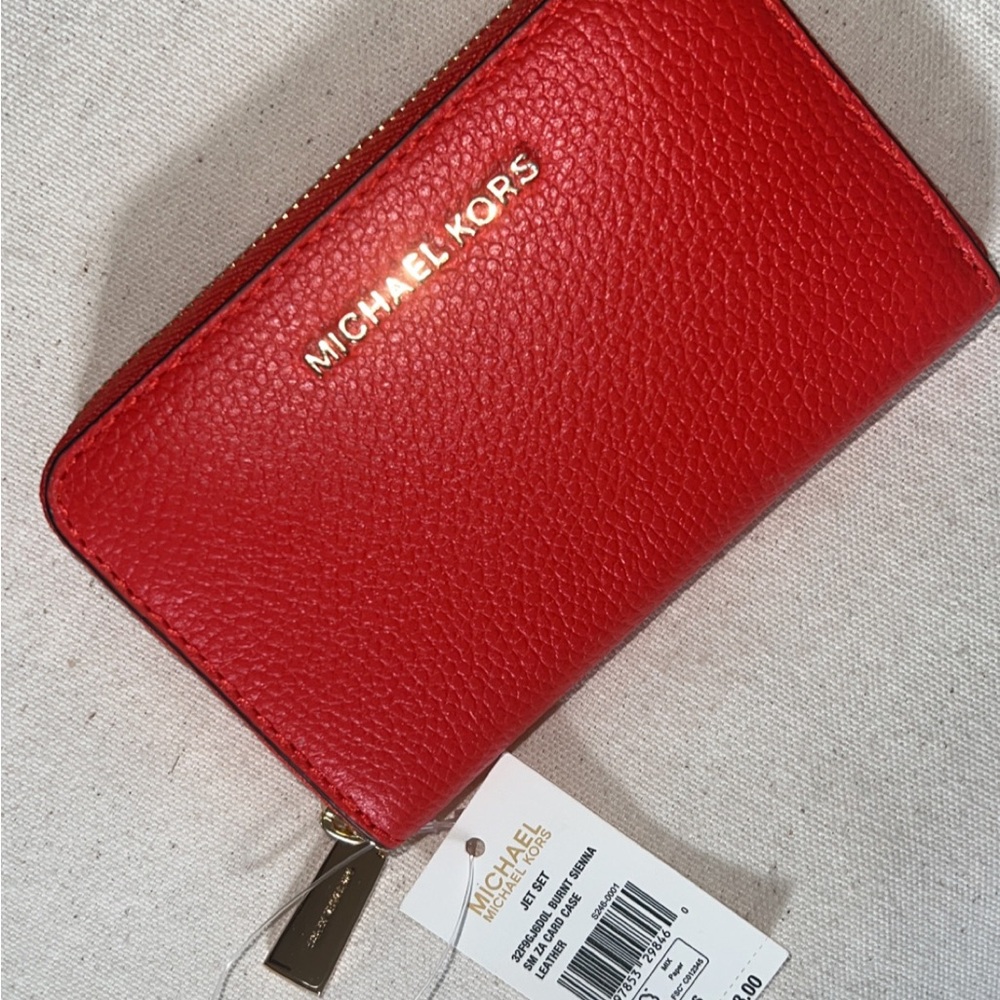 Michael Kors Red Leather Wallet size Medium
